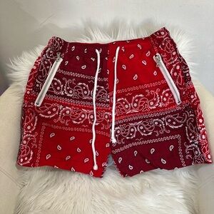 NDG Studio Stylish Red Paisley Men's Board Shorts